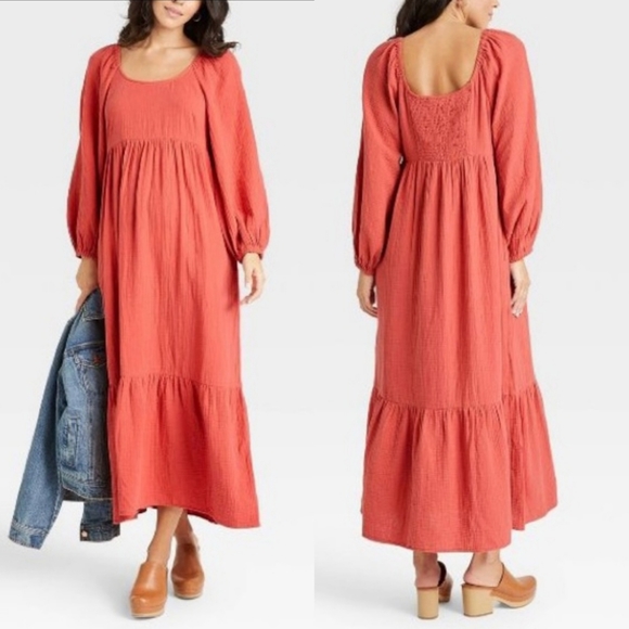 Universal Thread Dresses Universal Theead Smocked Puff Long Sleeve